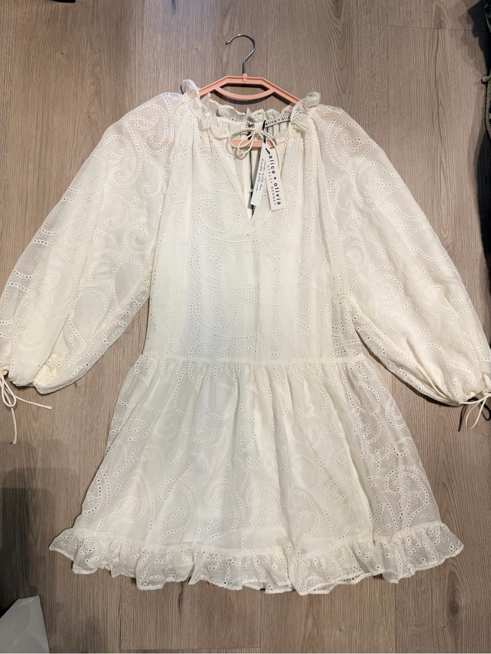 Alice+Olivia white midi dress